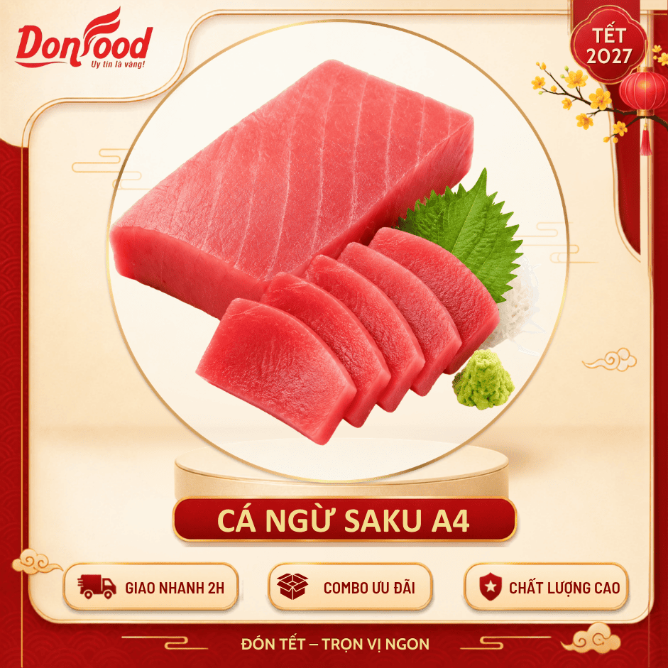 Cá Ngừ Saku A4 Chuẩn Sashimi