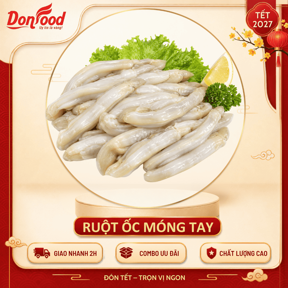 Ruột Ốc Móng Tay Làm Sạch