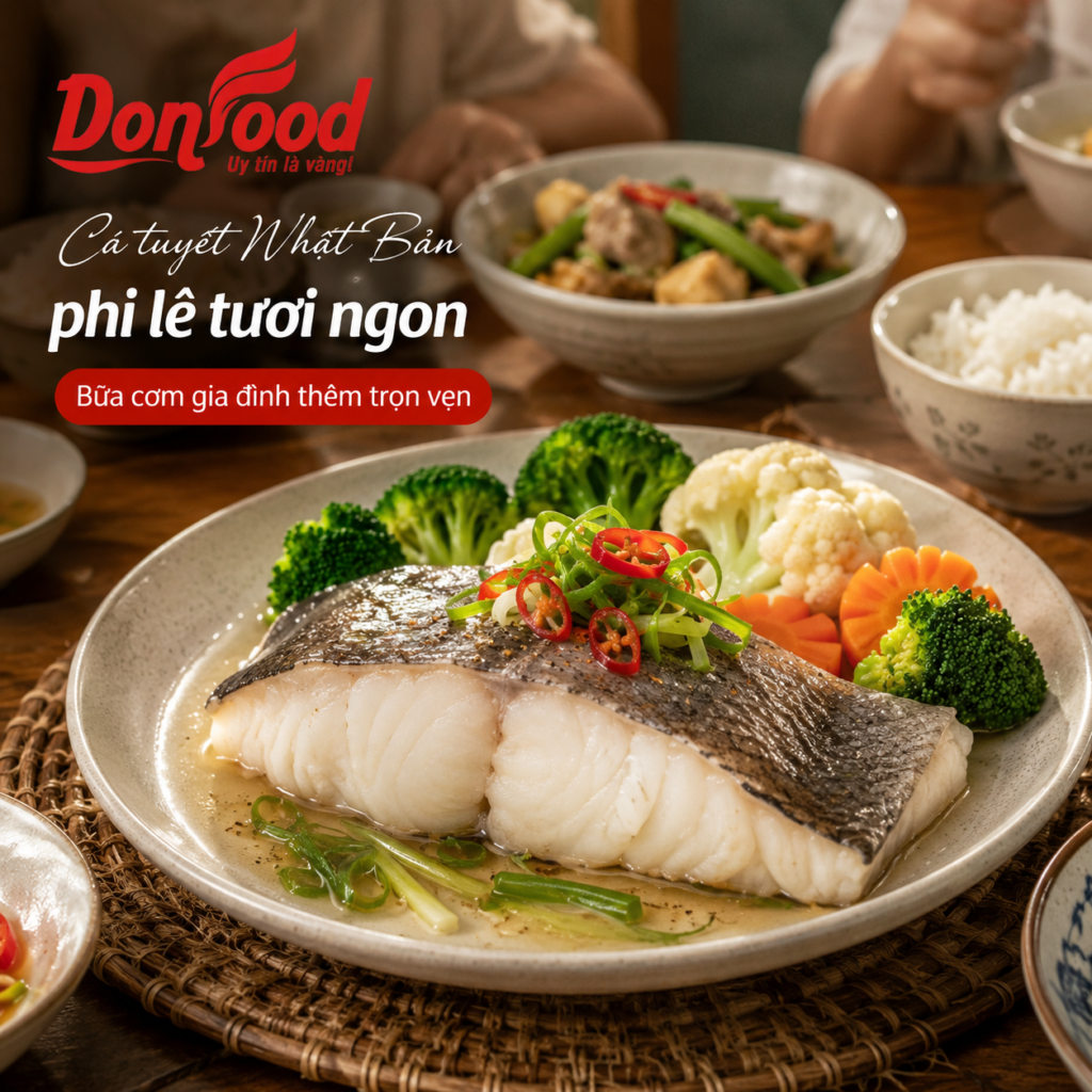 Cá tuyết Nhật Bản phi lê cho bữa cơm gia đình
