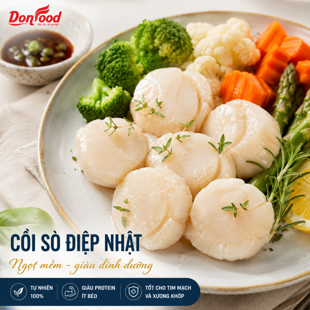 Cồi sò điệp Nhật cho thực đơn người lớn tuổi