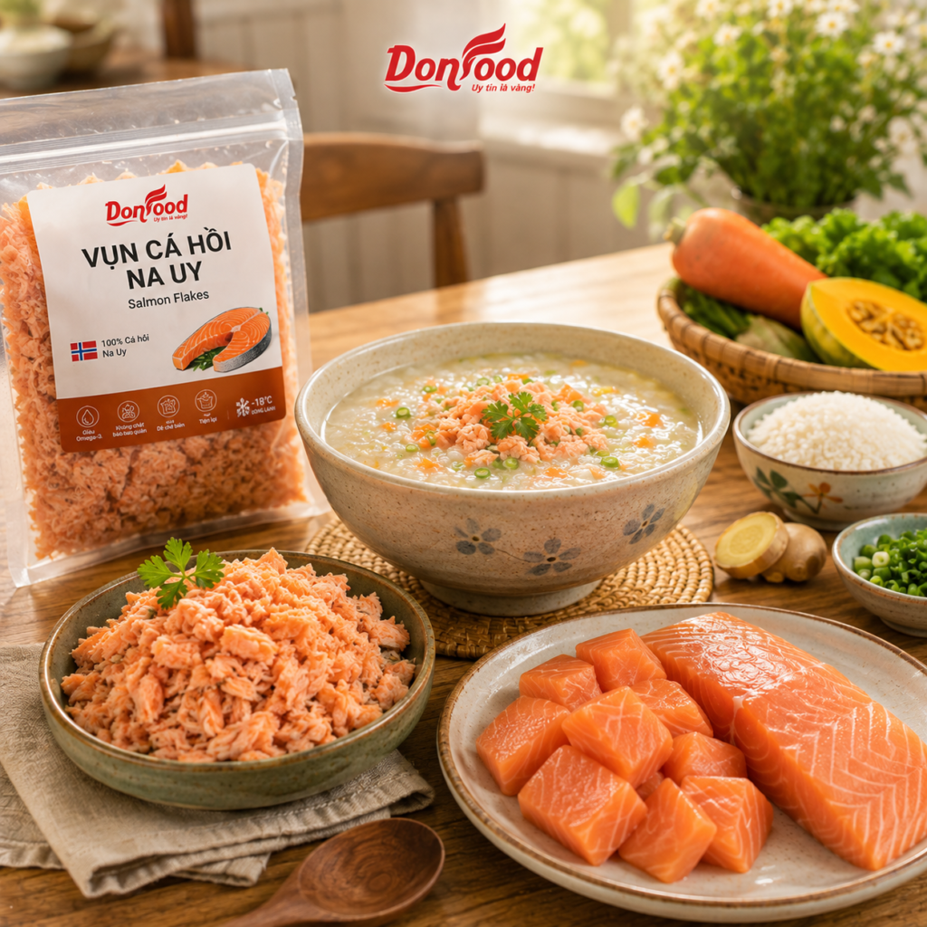 Vụn cá hồi Na Uy DONFOOD cho bữa ăn gia đình
